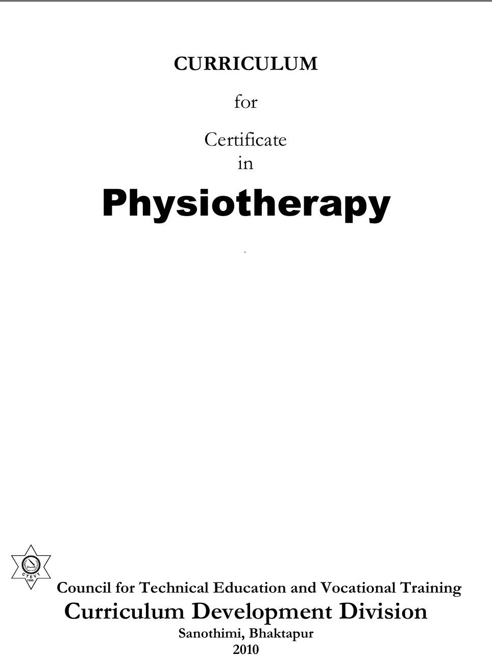 Certificate in Physiotherapy,2010